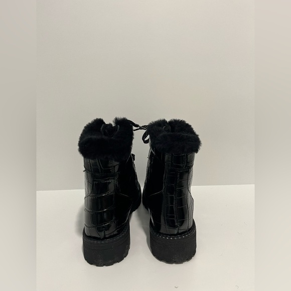 J Crew New Nordic boots in Black shiny croc-embossed leather size 10 NEW CE828 - Picture 8 of 12